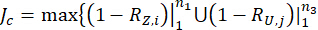 Equation for calculating critical load Lc in stability analysis, featuring max and union symbols.