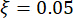 Damping ratio formula ξ=0.05, used in vibration analysis and stability diagrams.