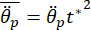 Angular dynamics equation, θ̈_p = θ̈_p t^2 diagram, illustrating rotational motion concepts.