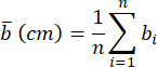 Static equilibrium formula, arithmetic mean equation, Σbi, mathematical expression.