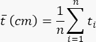 Mean value formula, equation Σti/n, statistical analysis, educational math concept.