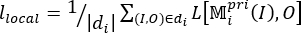 Equation for local loss calculation in learning algorithm, illustrating sum formula.