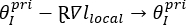 Equation of static equilibrium evolution; θpri - R∇Ilocal → θpri; mathematical formula.