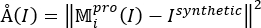 Static equilibrium equation, ÅI=∥Mi^pro(I)−Isynthetic∥², formula analysis, scientific calculation.