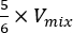 Equation of dilution factor; 5/6 × V_mix; useful for concentration calculations in experiments.