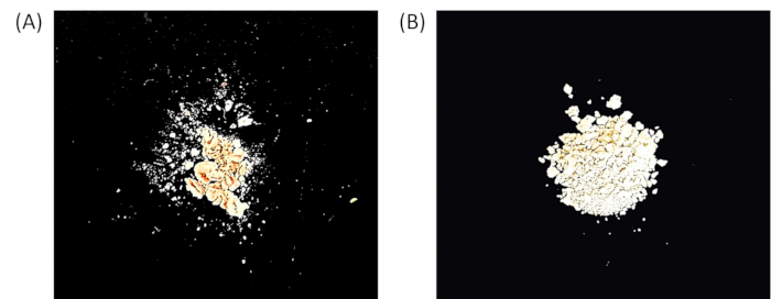 Powder diffraction analysis; microscopic image comparison; sample structure; experiment result.