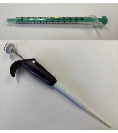 figure-results-3 Syringe and pipette for precise liquid handling; essential tools in laboratory experiments.