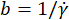 Equation b = 1/γ; mathematical formula for static equilibrium analysis.