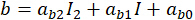 b=ab2I2+ab1I+ab0; equation, linear relation, coefficients, algebraic representation