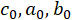 Mathematical notation in a static equation showing variables c₀, a₀, b₀.