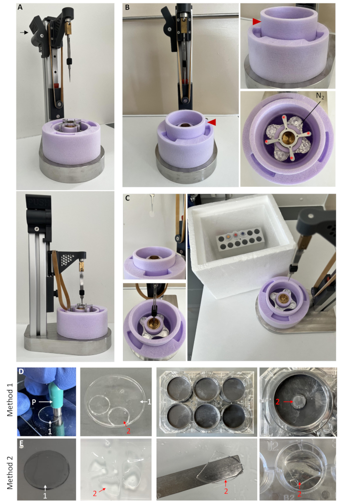 figure-results-2 Cryogenic setup for electron paramagnetic resonance spectroscopy, featuring a sample holder.