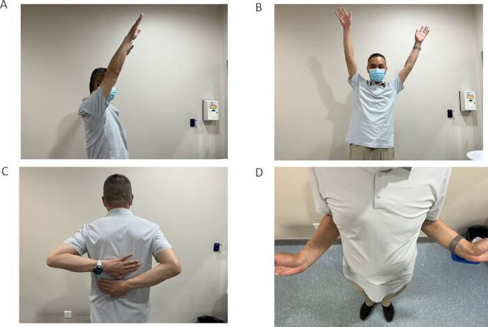 figure-results-9 Shoulder mobility exercises demonstration; physical therapy techniques; upper body movements.