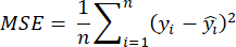 Mean Squared Error formula, MSE calculation, statistical analysis, equation.