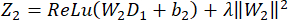 figure-protocol-27 Neural network equation with ReLU activation function; mathematical formula illustration.