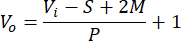 Equation for output voltage Vo in electrical circuit analysis.