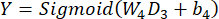 figure-protocol-31 Sigmoid activation equation Y=Sigmoid(W₄D₃+b₄), neural network function analysis.