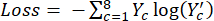 figure-protocol-36 Loss function equation, Σ cross-entropy loss for multi-class classification analysis.