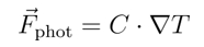 figure-introduction-1 Photophoretic force equation F_phot = C·∇T, optical manipulation study, formula image.