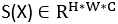 Mathematical expression, static equilibrium formula S(X) ∈ Rᴴ*W*C; symbolic representation.