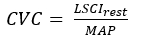 CVC calculation formula: CVC = LSCIrest/MAP, equation analysis, cardiovascular research.