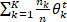 Σκ=1 Κ (nk/n)θκt formula, statistical analysis, equation diagram, educational use.