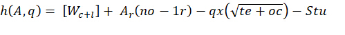 Equation of a mathematical function; includes variables, exponents, and coefficients.