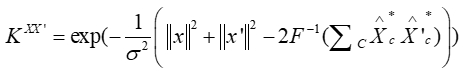 Kernel function equation, mathematical formula, static equilibrium analysis, educational diagram.