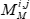 Matrix element \(M_M^{ij}\) formula; symbolic representation; algebraic math concept.