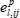 Finite element symbol \(e^p_{i, j}\) in computational mechanics equation; descriptive formula.