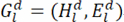 Mathematical equation representing G_l^d as a function of H_l^d and E_l^d in scientific analysis.