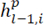 Mathematical notation h^p_{l-1,i}; relevant in physics equations or data analysis.