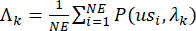 Statistical equilibrium formula, Λk equation, probability P(us_i,λ_k) calculation method.