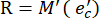 Static equilibrium equation, R=M'(e_c'), mathematical formula, educational use.