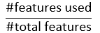 figure-protocol-9 Ratio of features used to total; mathematical concept of feature selection; formula representation.