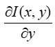 Partial derivative ∂I(x,y)/∂y, mathematical formula, used in image processing analysis.
