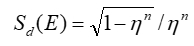 Static equilibrium formula, \( S_d(E) = \sqrt{1-\eta^n}/\eta^n \), physics equations study.