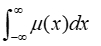 Integral calculus symbol ∫-∞^∞μ(x)dx representing continuous function analysis.