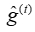 Equation of signal processing; mathematical symbol ĝ^t.