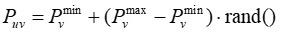 Probability calculation formula with random function; equation illustrating statistical method.
