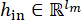 Equation depicting Hin belonging to real number set R in a mathematical formula context.