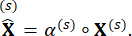 Mathematical formula for vector scaling; notation includes alpha, multiplication operation.