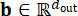 Mathematical notation, vector b in R^d_out, equation representation, educational context.