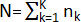 Static equilibrium equation N=ΣK_k=1 n_k; mathematical formula for summation analysis.