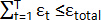 Σ from t=1 to T of εt ≤ ε_total, equation in statistical analysis.