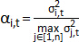 Equation illustrating variance-based normalization method with variables σ²_i,t in mathematical formula.
