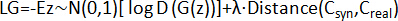Generative adversarial network loss equation for evaluating synthetic data quality; formula image.