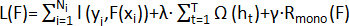 Loss function formula for machine learning model optimization; equation format.