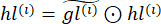 Deep learning equation, hl(i) = g(i) ⊙ hl(i), illustrating neural network operation.