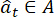 Mathematical formula, a with hat symbol, element of set A, used in set theory analysis.
