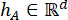 Mathematical symbol, vector space equation, ha in Rd, educational math formula.